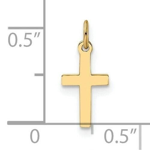 14k Polished Solid Cross Pendant Image 3