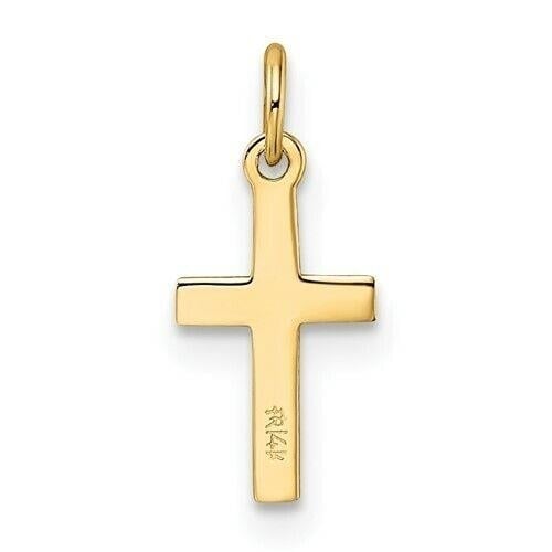 14k Polished Solid Cross Pendant Image 4