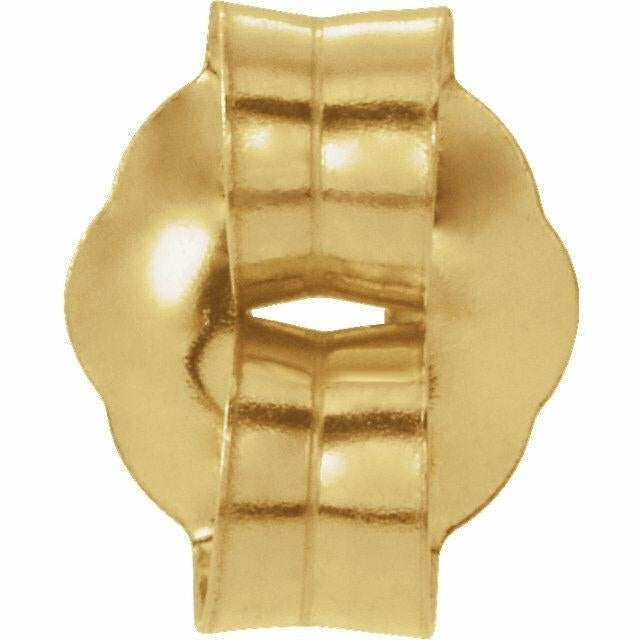 NEW Real 14K Yellow Gold Push-On/Screw-Off Earring Back with 3.7 mm Pad Image 2
