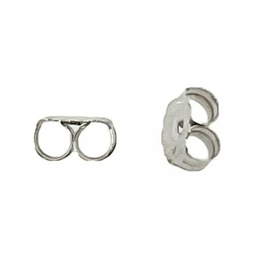 NEW Set of 2 Real 10K White Gold Ultra-Lightweight Friction Earring Back 4.2 mm Image 1