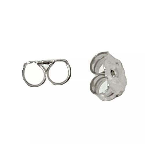 NEW Set of 2 Real 10K White Gold Ultra-Lightweight Friction Earring Back 4.2 mm Image 2