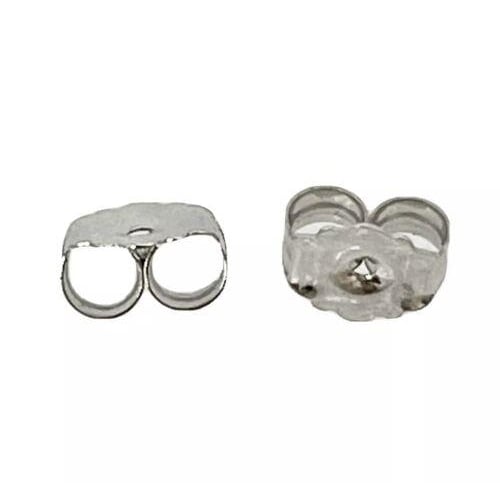NEW Set of 2 Real 10K White Gold Ultra-Lightweight Friction Earring Back 4.2 mm Image 3