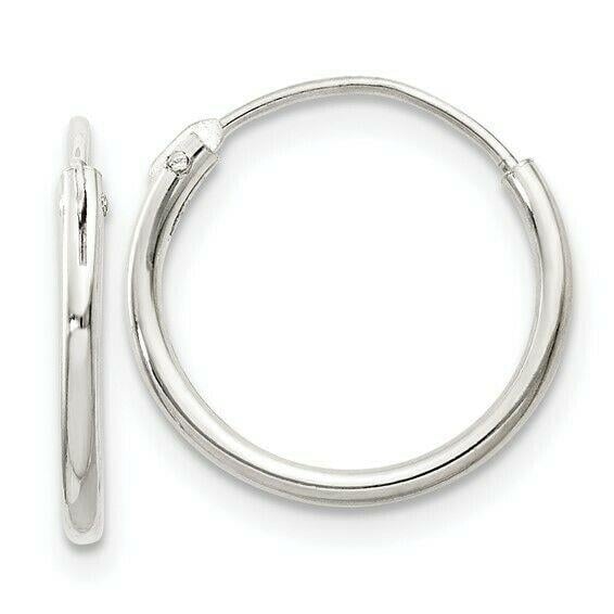 Sterling Silver 1.3mm Hoop Earrings Image 1