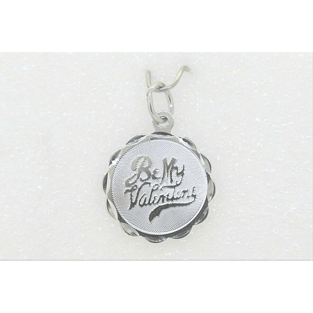 NEW BE MY VALENTINE Pendant Real Solid .925 STERLING SILVER Engrave-able Image 2