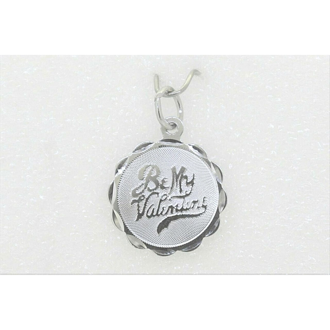 NEW BE MY VALENTINE Pendant Real Solid .925 STERLING SILVER Engrave-able Image 2