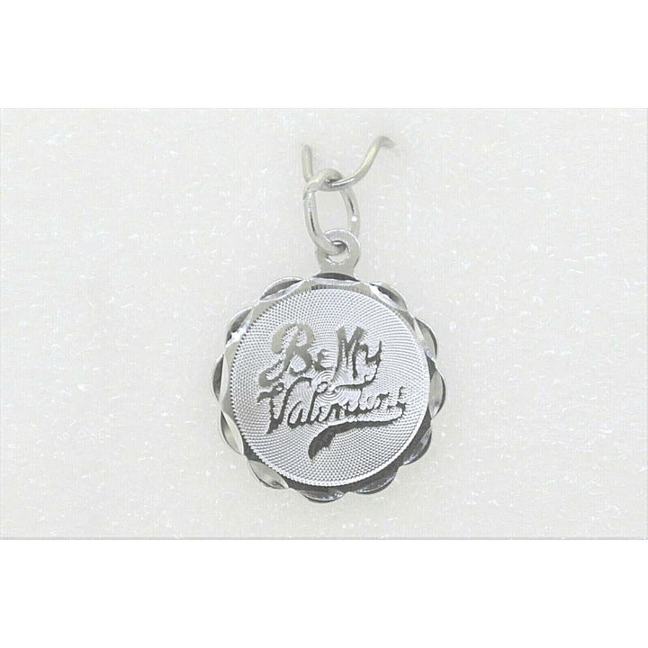 BE MY VALENTINE Pendant Real Solid .925 STERLING SILVER Engrave-able Image 2
