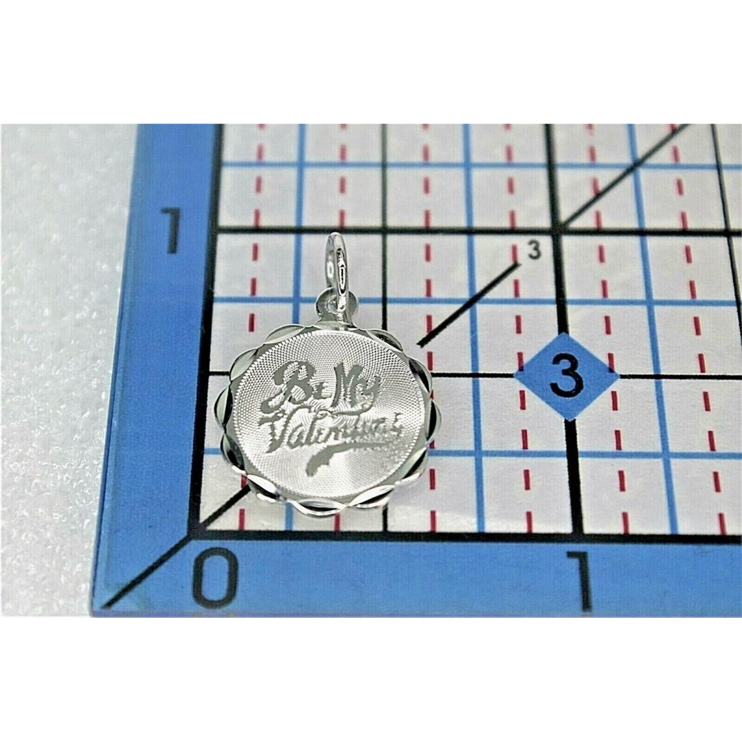 BE MY VALENTINE Pendant Real Solid .925 STERLING SILVER Engrave-able Image 3