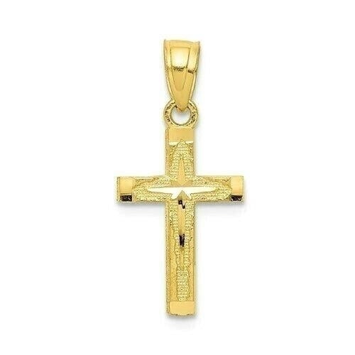 10k Diamond-Cut Cross Pendant Image 1