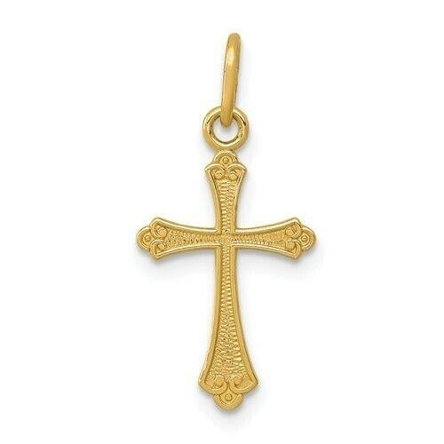 14k Gold Polished Small Cross Pendant Image 1