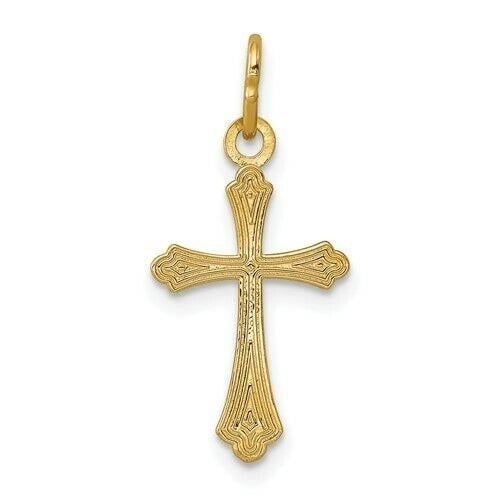 14k Gold Polished Small Cross Pendant Image 3