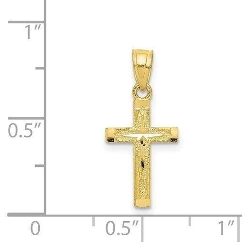 10k Diamond-Cut Cross Pendant Image 3