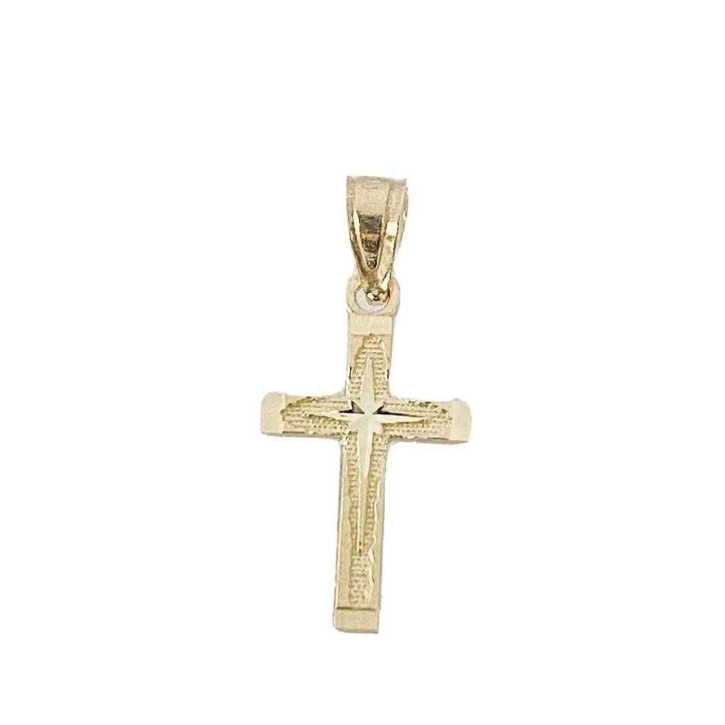 10k Diamond-Cut Cross Pendant Image 4