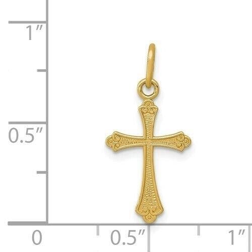 14k Gold Polished Small Cross Pendant Image 4