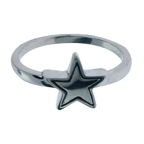 INOX Womens Stainless Steel Star Ring SIZE 10 Image 1