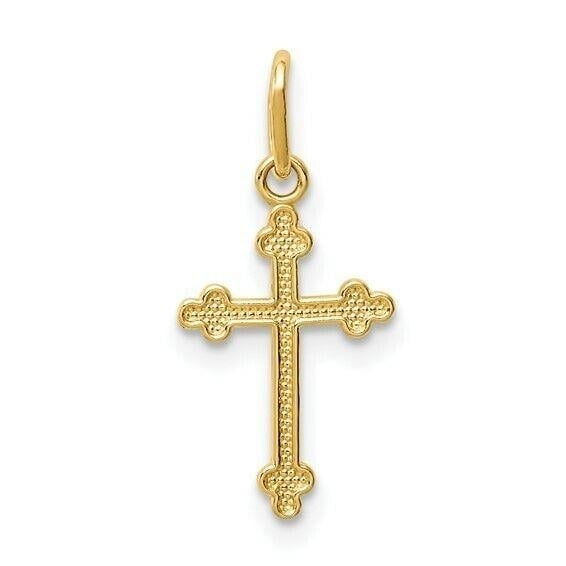 14k Polished Small Budded Cross Charm Image 1