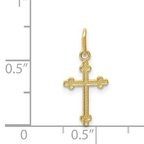 14k Polished Small Budded Cross Charm Image 3