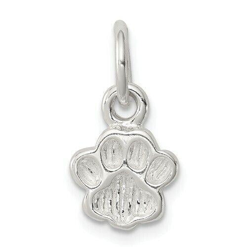 NEW Sterling Silver Textured Paw Print Charm REAL SOLID .925 Sterling Silver Image 1