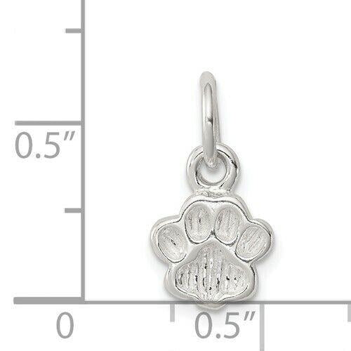 NEW Sterling Silver Textured Paw Print Charm REAL SOLID .925 Sterling Silver Image 2