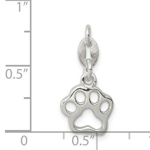 NEW Sterling Silver Polished Paw Print Charm REAL SOLID .925 Sterling Silver Image 2