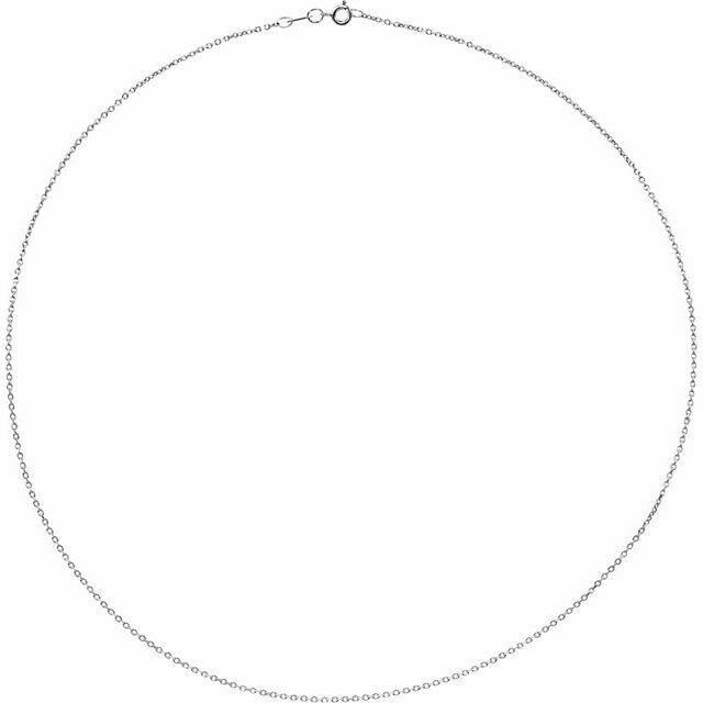 Sterling Silver 1mm Diamond-Cut Cable 18" Chain Image 2