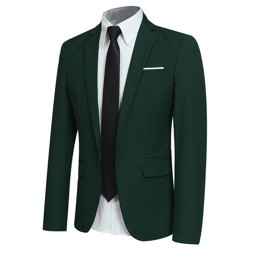 Men Business Blazer Jacket  Wedding Banquet Slim Fit One Button Solid Color Autumn Casual Suit Jackets Image 1