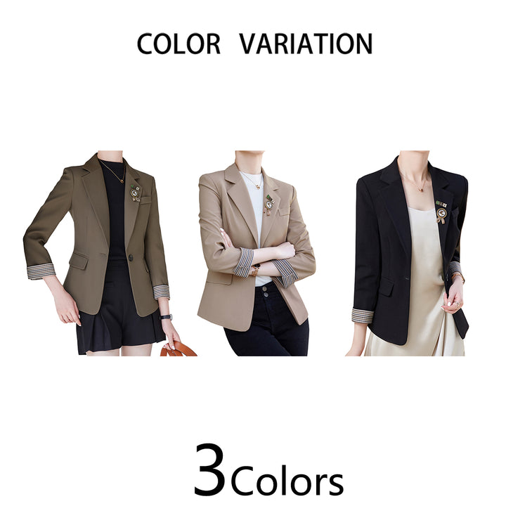 Women Blazers And Jackets Office Lady Fashion Women Business Jacket Single Button Solid Color Coat Street Wear Image 4