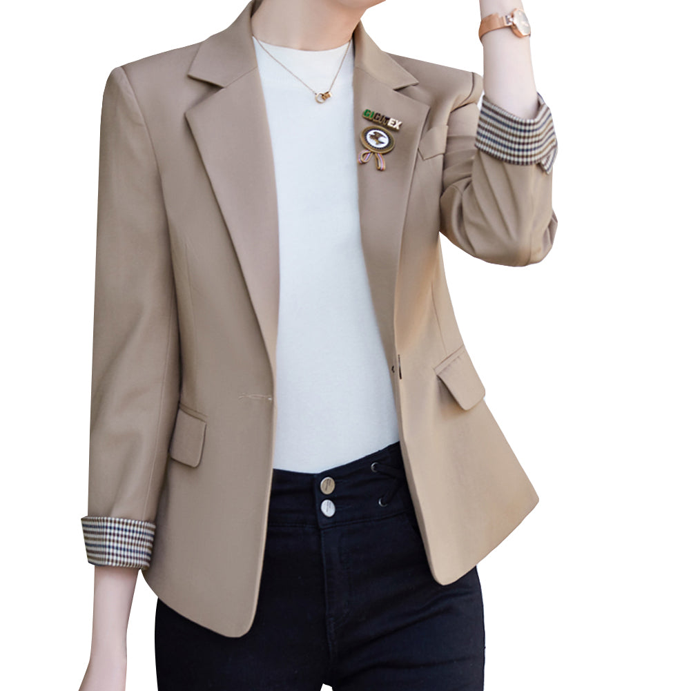Women Blazers And Jackets Office Lady Fashion Women Business Jacket Single Button Solid Color Coat Street Wear Image 1