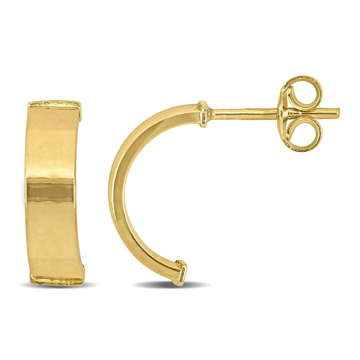 10K Yellow Gold  Semi-Hoop Earrings Image 1