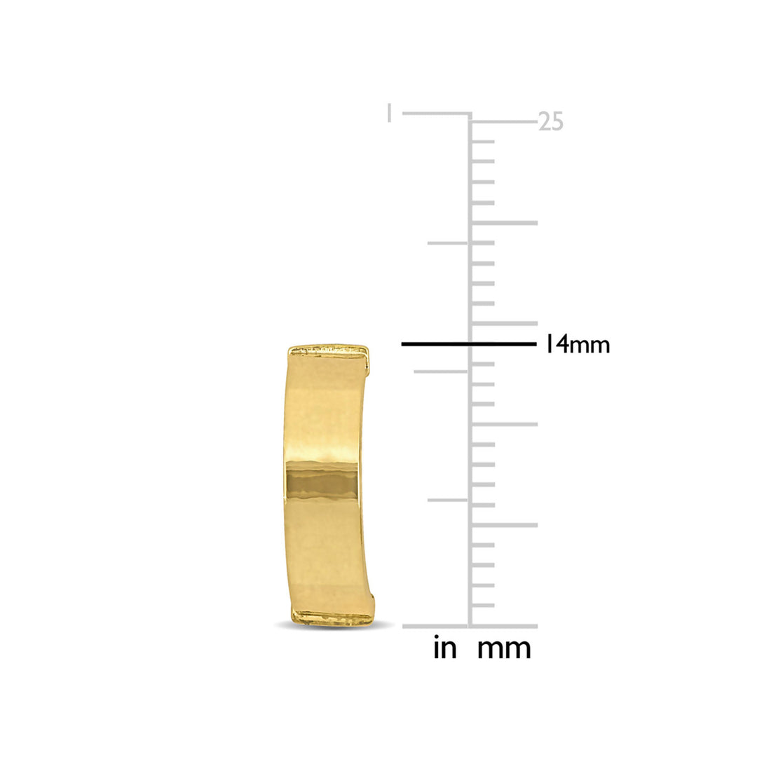 10K Yellow Gold  Semi-Hoop Earrings Image 3
