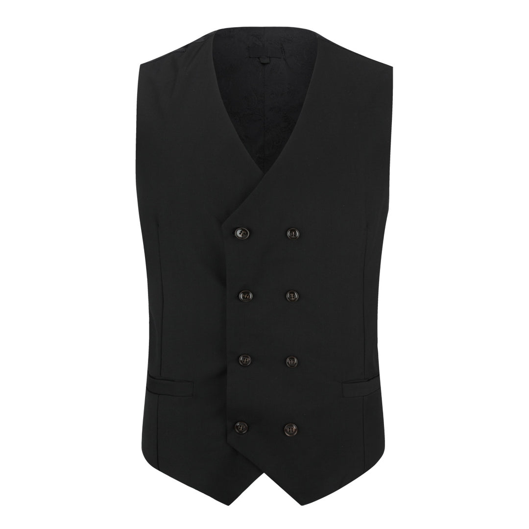 Men Suit Vest Slim Fit Sleeveless Waistcoat Business Solid Color Double Breasted Male Wedding Dress Vests Image 3