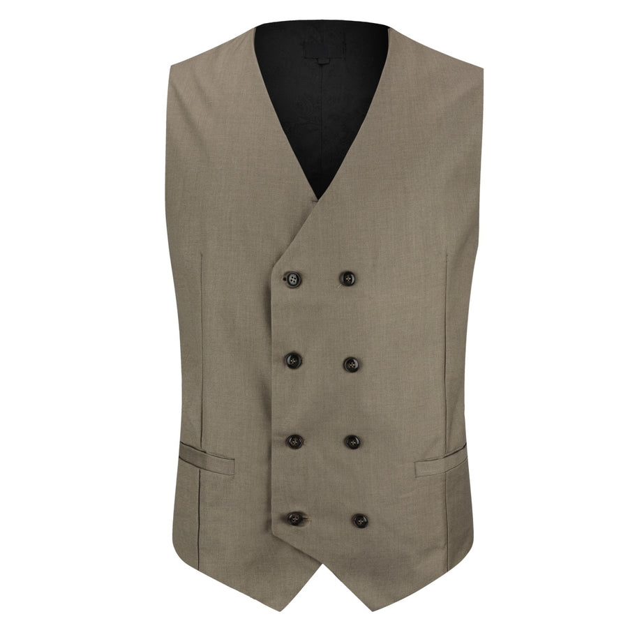 Men Suit Vest Slim Fit Sleeveless Waistcoat Business Solid Color Double Breasted Male Wedding Dress Vests Image 1