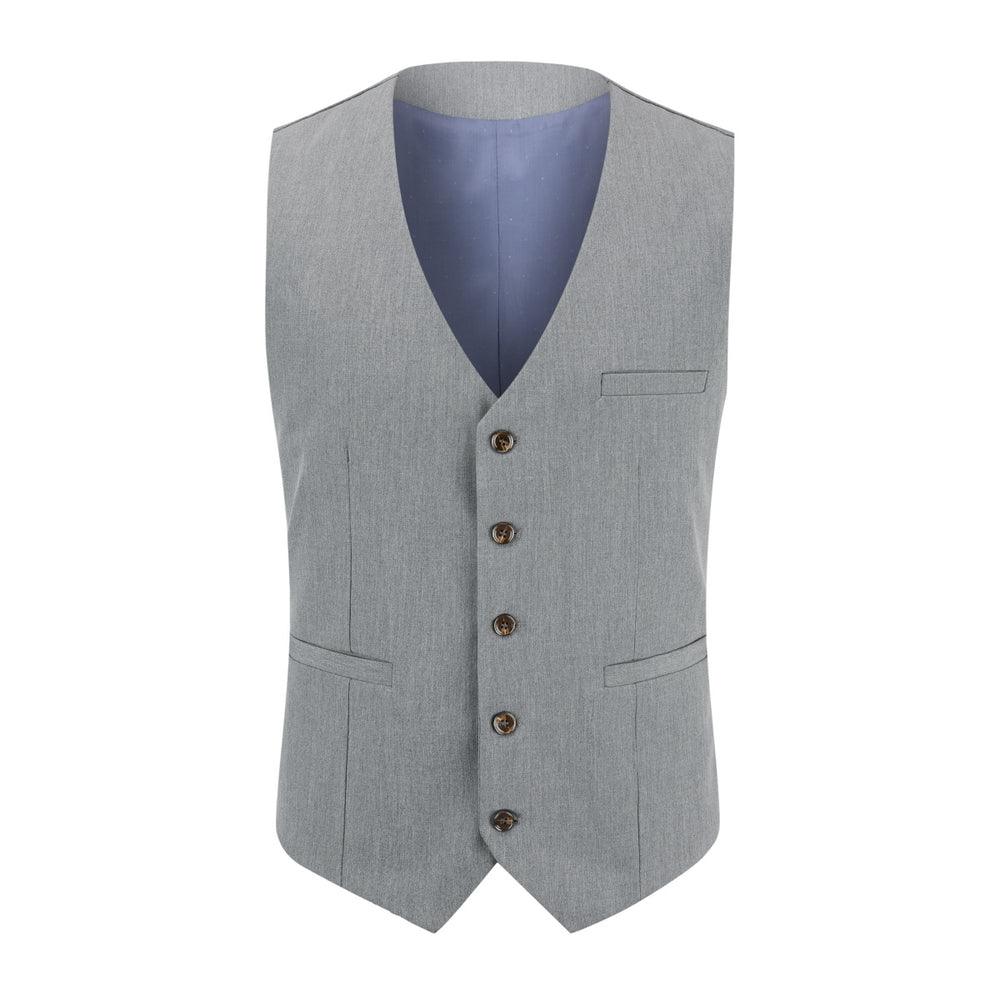 Men Slim Fit Suit Vest Formal Businss Waistcoat Elegant Sleeveless Solid Color Buttons Men Vest Jacket Office Wear Image 2