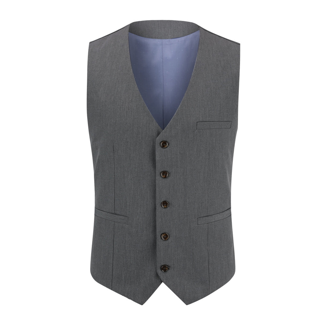 Men Slim Fit Suit Vest Formal Businss Waistcoat Elegant Sleeveless Solid Color Buttons Men Vest Jacket Office Wear Image 1