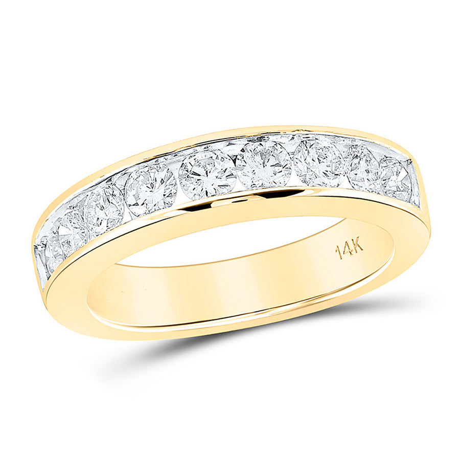 1.00 Carat (ctw G-H, I1-I2) Diamond Wedding Band Ring in 14K Yellow Gold Image 1
