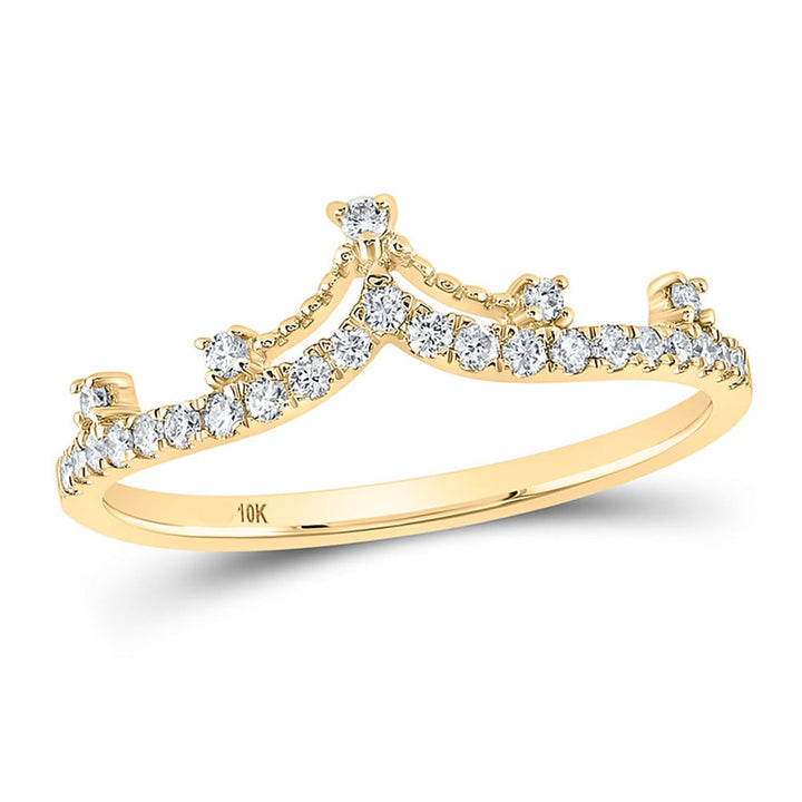 1/5 Carat (ctw) Diamond Tiara Ring in 10K Yellow Gold Image 1