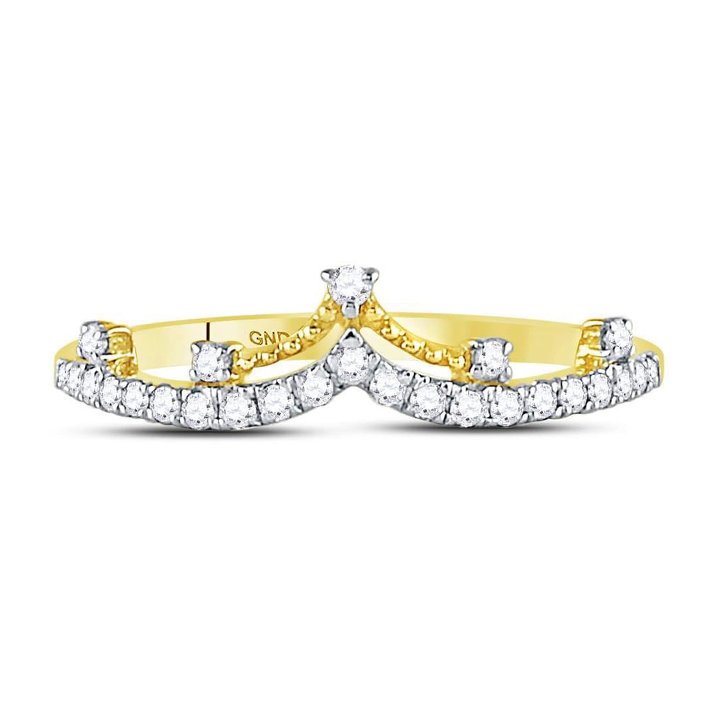 1/5 Carat (ctw) Diamond Tiara Ring in 10K Yellow Gold Image 4