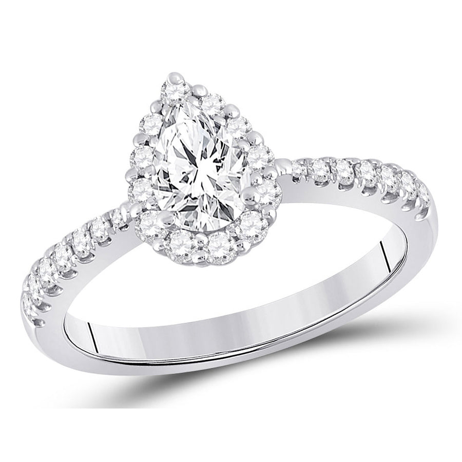1/2 Carat (ctw G-H, I1) Pear-Cut Diamond Engagement Ring in 14K White Gold Image 1