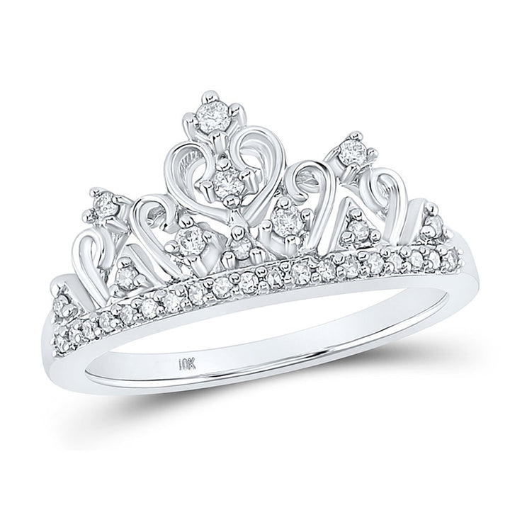 1/5 Carat (ctw) Diamond Tiara Ring in 10K White Gold Image 1