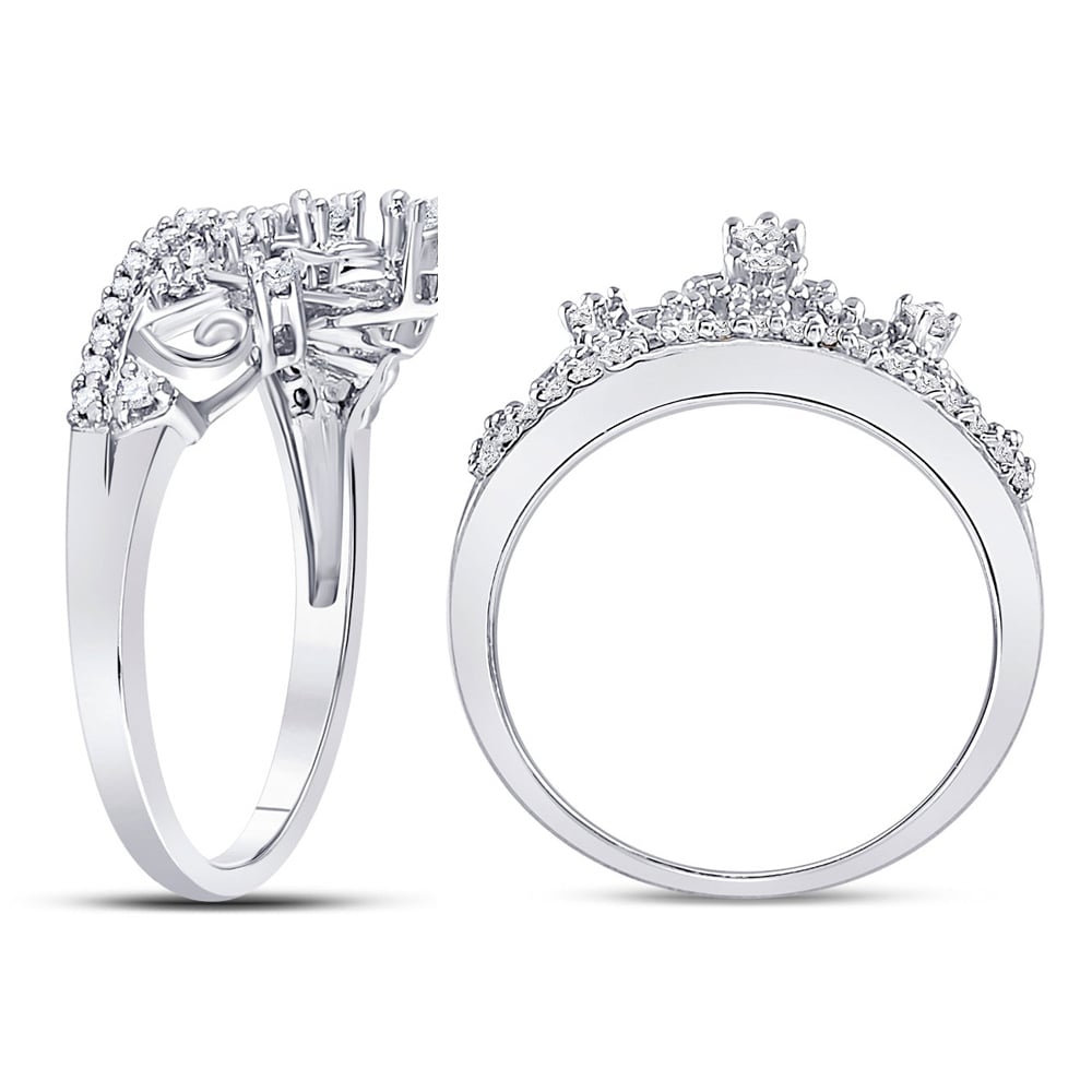 1/5 Carat (ctw) Diamond Tiara Ring in 10K White Gold Image 3