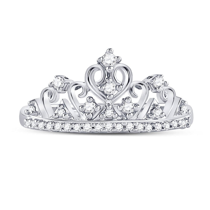 1/5 Carat (ctw) Diamond Tiara Ring in 10K White Gold Image 4
