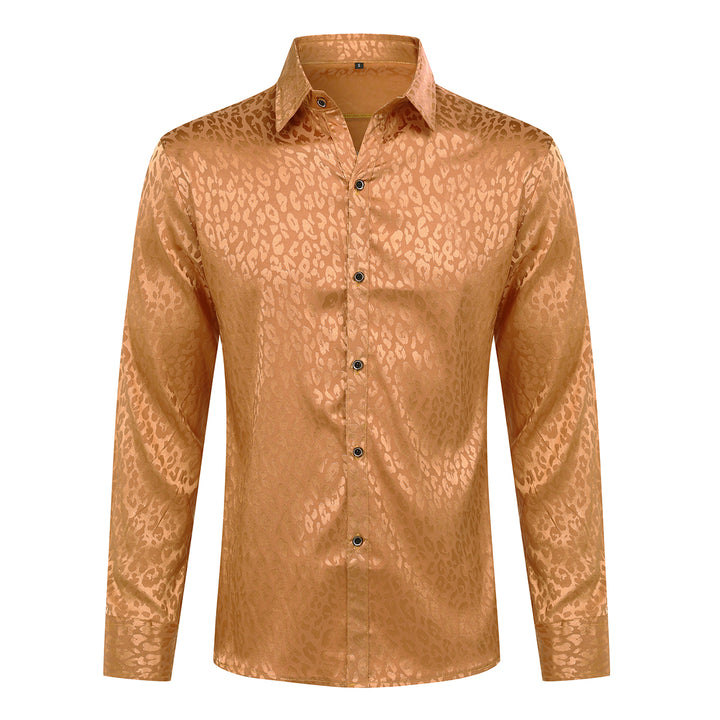 Men Leopard Print Shirt Fashion Long Sleeve Button Up Men Blouse Shirts Autumn Spring Business Casual Male Clothing Image 1