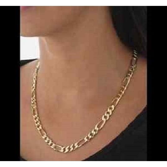 14k Gold Filled Figaro Link Chain necklace 24Men women Teen Image 2
