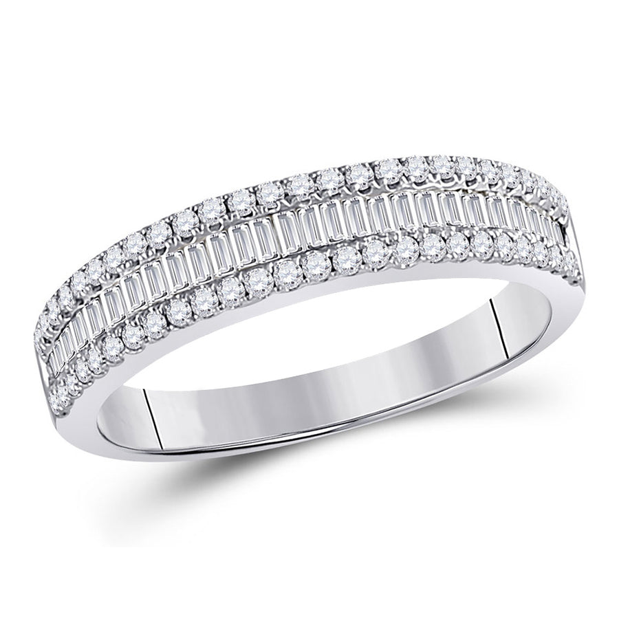 2/5 Carat (ctw G-H, I2-I3) Diamond Wedding Anniversary Band Ring in 14K White Gold Image 1