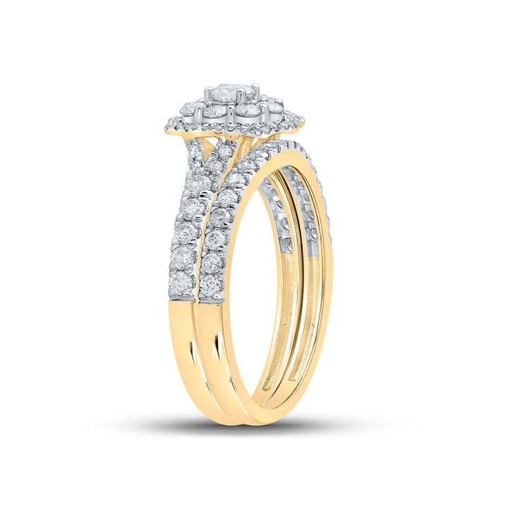 1.00 Carat (G-H, I2) Diamond Engagement Ring Wedding Set in 10K Yellow Gold Image 3