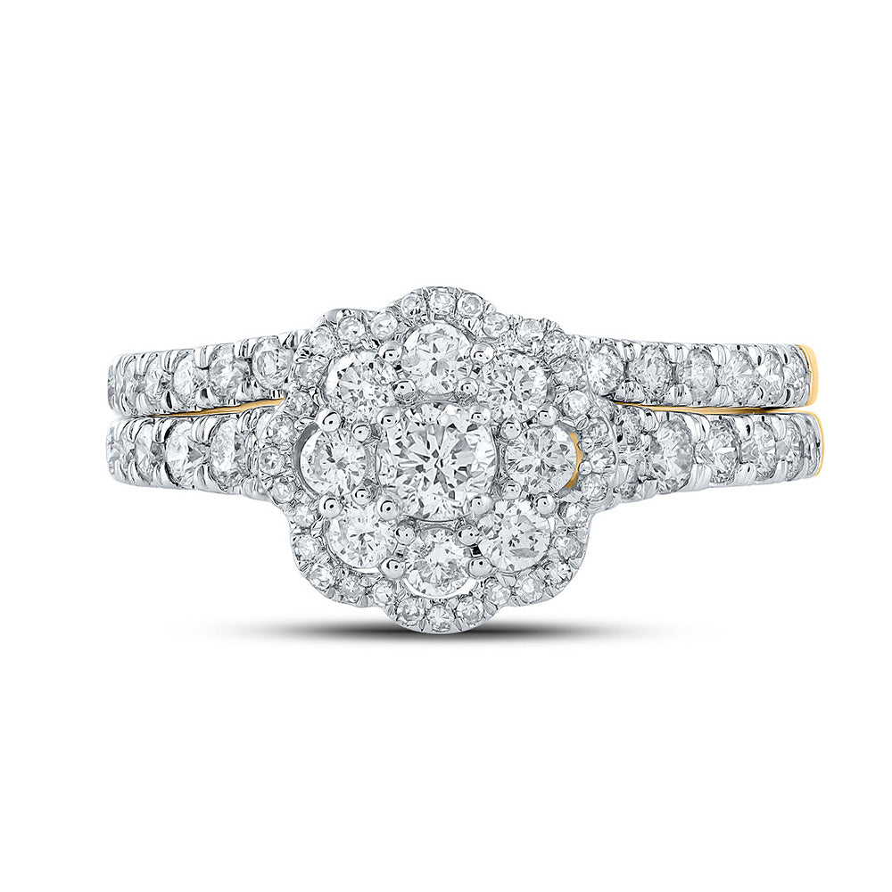 1.00 Carat (G-H, I2) Diamond Engagement Ring Wedding Set in 10K Yellow Gold Image 4