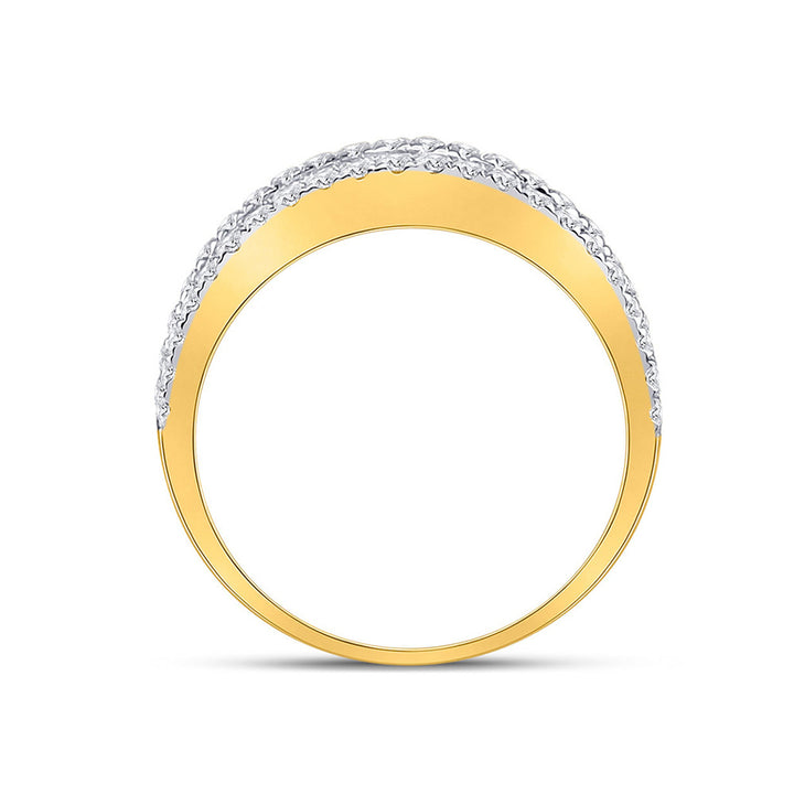 1.00 Carat (ctw G-H, I2-I3) Diamond Wedding Anniversary Band Ring in 14K Yellow Gold Image 4