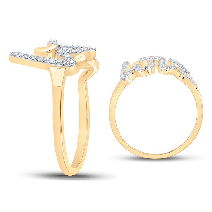 1/5 Carat (ctw) Diamond LOVE Ring in 10K Yellow Gold Image 4