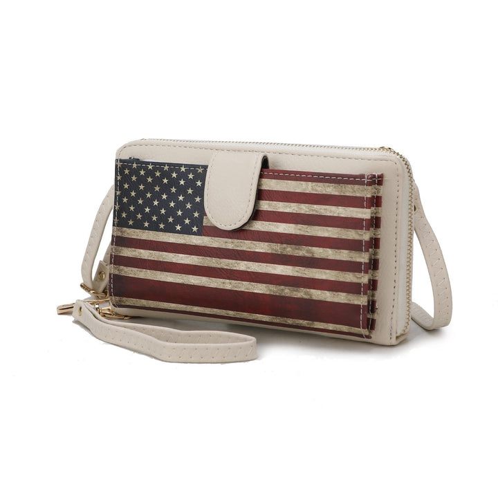 MKF Collection USA Flag Kiara Wallet Convertible Crossbody Bag Patriotic by Mia K Image 2