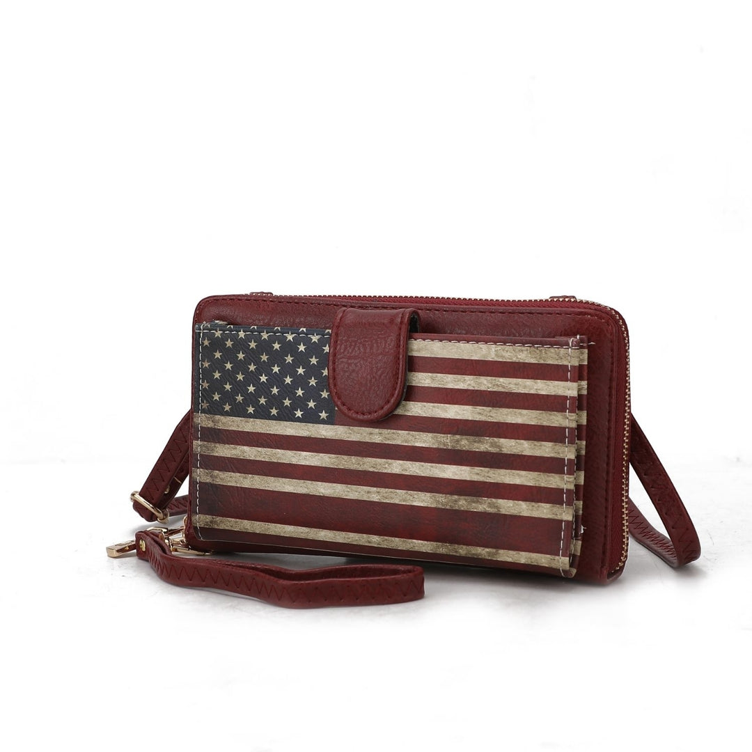 MKF Collection USA Flag Kiara Wallet Convertible Crossbody Bag Patriotic by Mia K Image 4