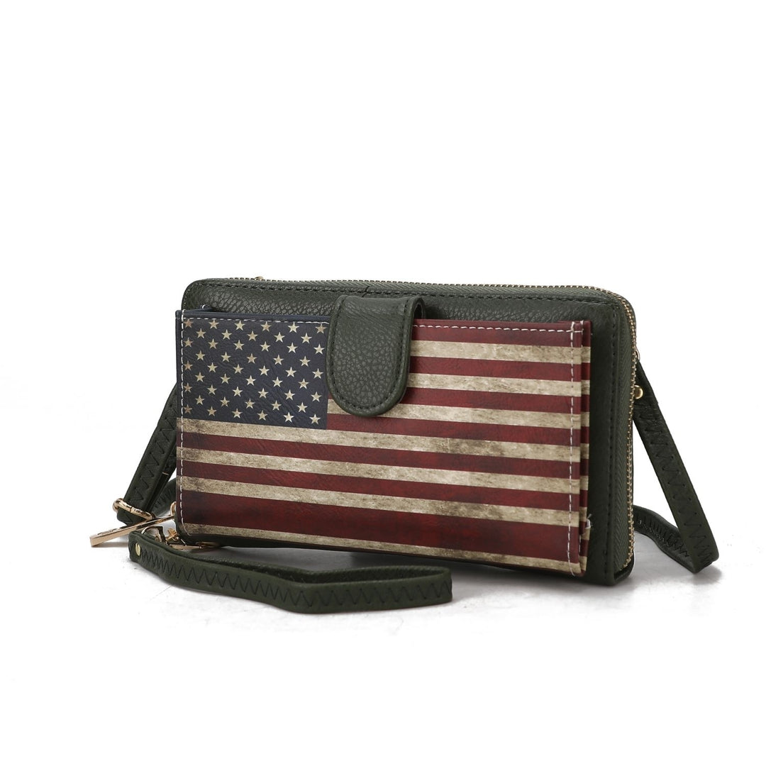 MKF Collection USA Flag Kiara Wallet Convertible Crossbody Bag Patriotic by Mia K Image 1